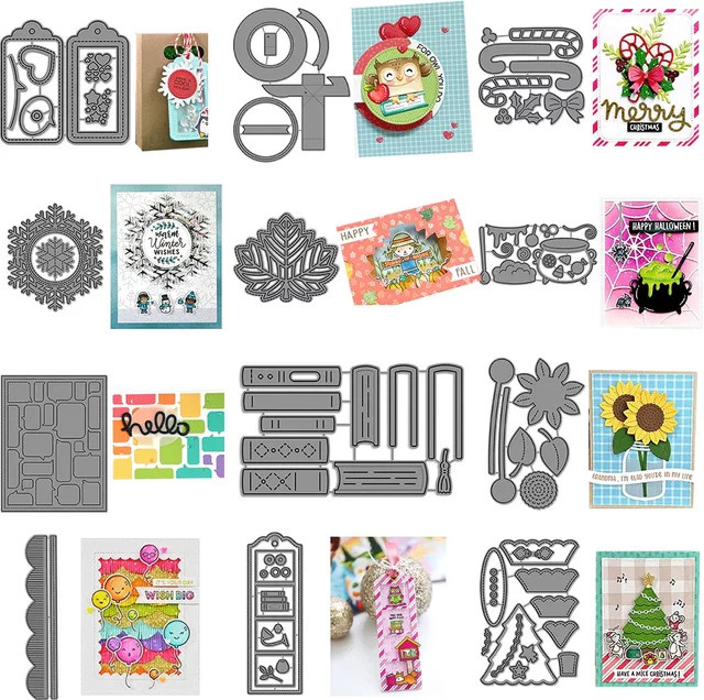 Silberne Metall-Stanzform für drehbare Geschenkanhänger zum Basteln und Scrapbooking - Bild 1