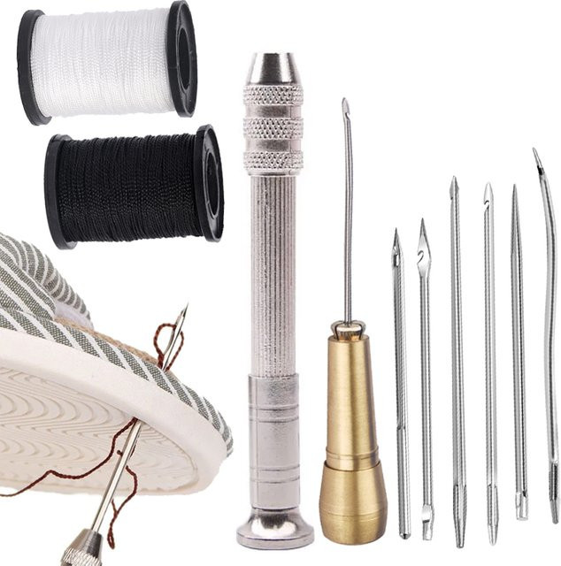 Multifunktionales Leder Nähset mit austauschbarer Ahle und Stanzwerkzeug für Schuhreparaturen und Lederhandwerk - Bild 1