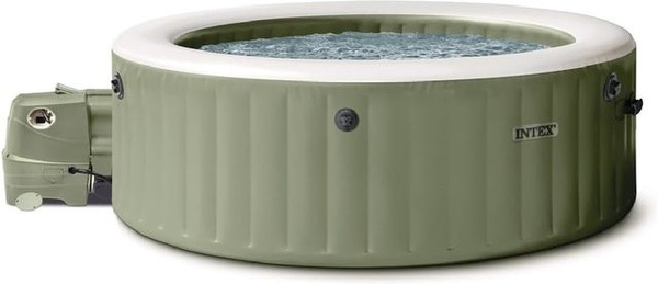 INTEX PureSPA Bubble Massage Set Whirlpool für 8 Personen, rund, grün, Durchmesser: 236 cm, Höhe: 71 cm