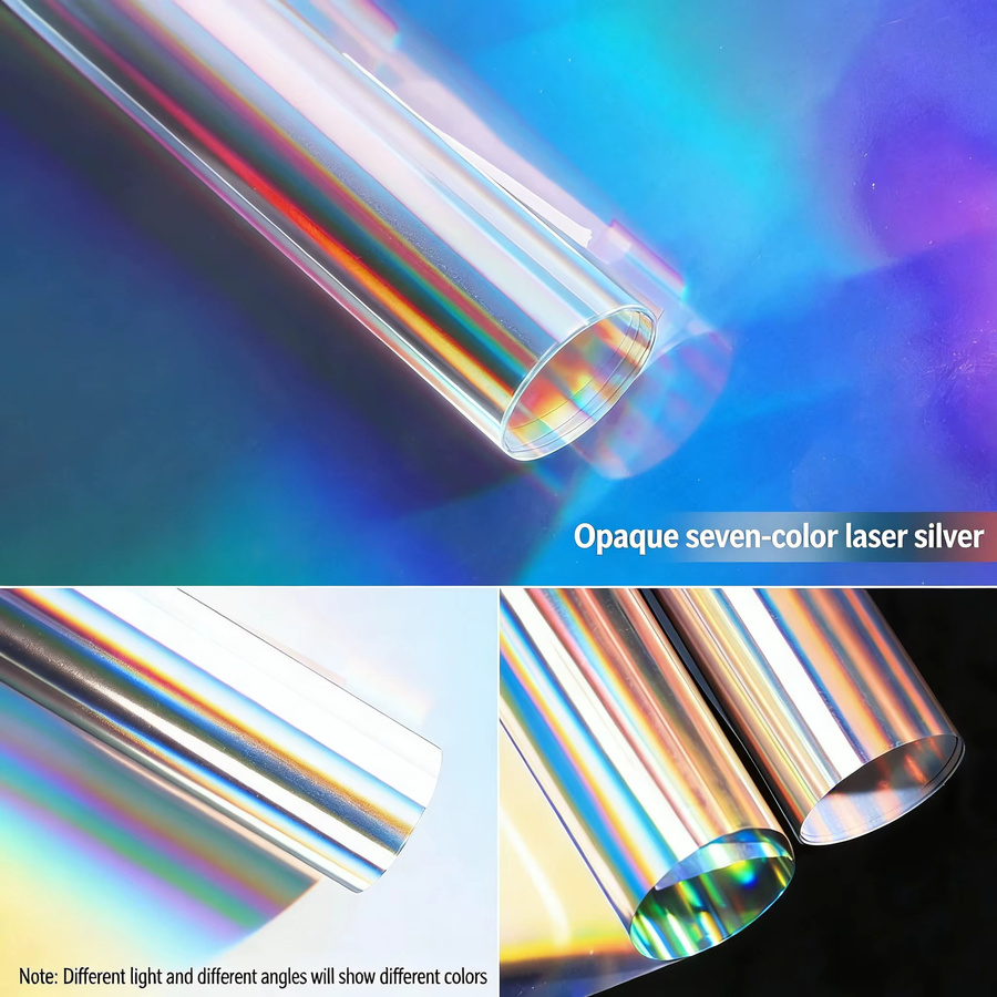 Holographische Folie aus irisierendem Regenbogen-Vinyl in Transparent Multicolour für DIY-Basteln und Dekoration - Bild 3