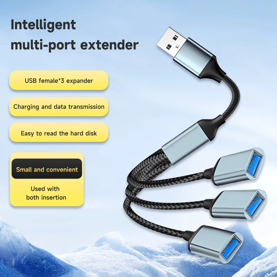Xiaomi 3-Port USB-A Hub OTG-Adapter für Computer und Macbook in Silber - Bild 4