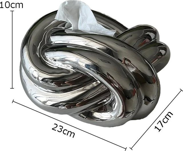 Creative Life Knot Fun Taschentuchbox aus Keramik in Silber - Bild 1