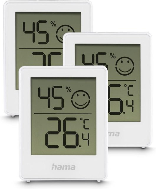 Hama Digitales Thermometer und Hygrometer Cres, 3er Set, Weiß - Bild 1