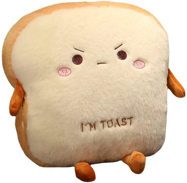 Yiran Health & Beauty Toastbrot Plüschkissen, Stofftierkissen, mit Handtasche - Bild 1