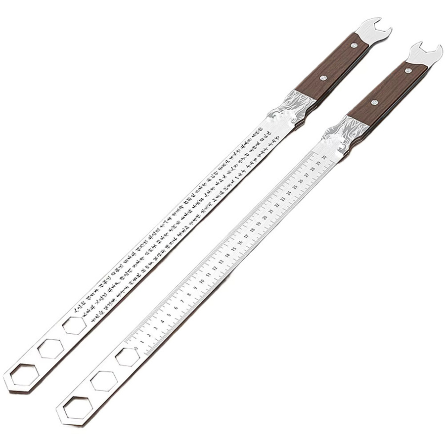 5 mm Messlineal aus Manganstahl in Silber mit rutschfestem Griff für Werkstatt, Bau und Gerätereparatur - Bild 1