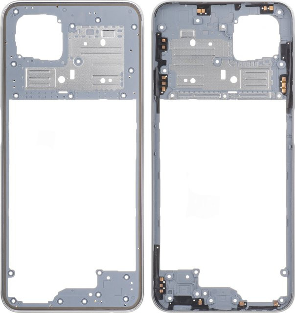 Mittelgehäuse für Oppo A92 in Weiß und Silber - Bild 1