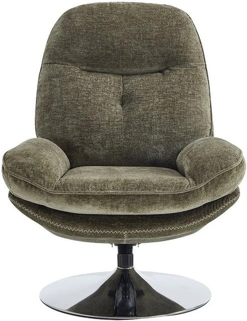 Vente-unique Sessel Ilmaca mit gerader Rückenlehne in Grün mit Metallrahmen und Stoffbezug Höhe: 78 cm - Bild 1