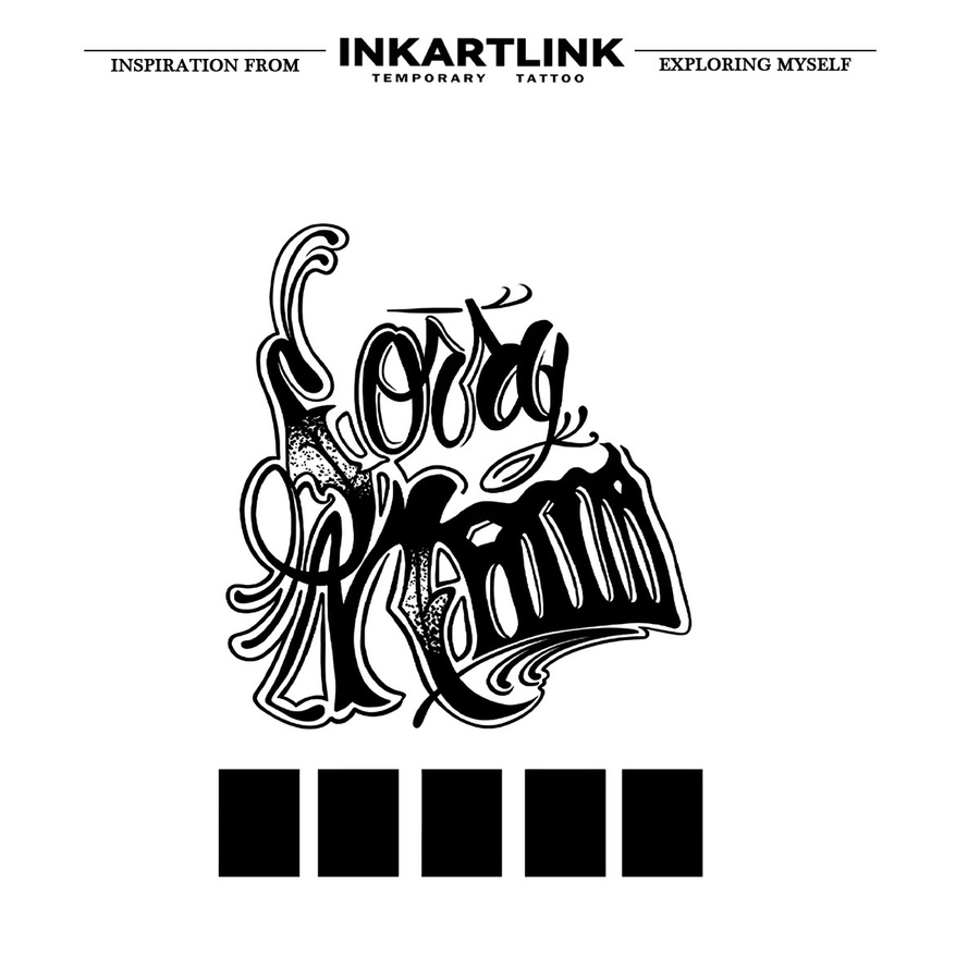 INKARTLINK Temporäre Tattoo-Aufkleber, Unisex, Florale Schriftart - Bild 3
