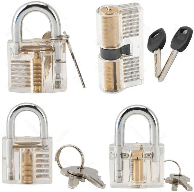 Transparentes Mini-Übungs-Vorhängeschloss mit Cutaway-Sichtfenster zur Funktionskontrolle für Möbelbeschläge - Bild 1