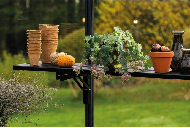 Halls Klappbares Lamellenregal Schwarz aus Aluminium und Stahl, Höhe: 212 cm, Tiefe: 21,8 cm - Bild 1