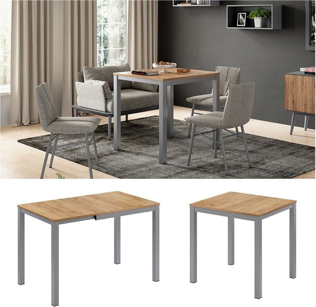 Vicco Esstisch Granny ausziehbar Eiche Grau B: 120 cm, T: 70 cm - Bild 1