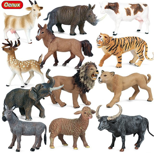 Oenux Zoo World Wildtier Actionfiguren, Tiere, Bauernhof, Kunststoff - Bild 1