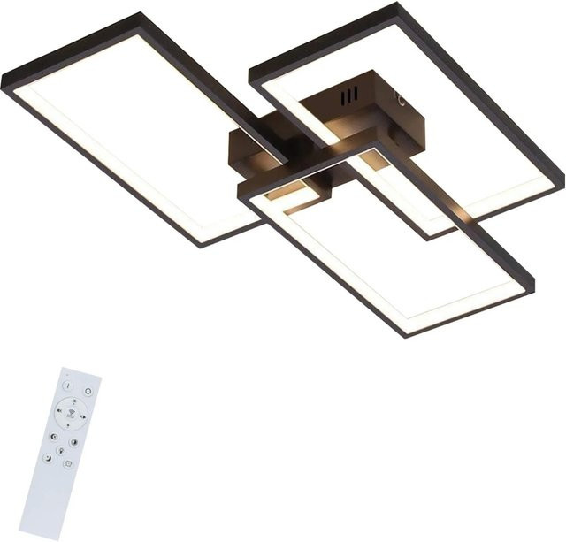NETTLIFE LED Deckenleuchte aus Metall in Schwarz, dimmbar mit Fernbedienung, Durchmesser: 60 cm - Bild 1