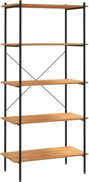 vidaXL Regal mit 5 Böden in Schwarz und Eiche-Optik, B/T/H: 80 x 40 x 163 cm - Bild 1