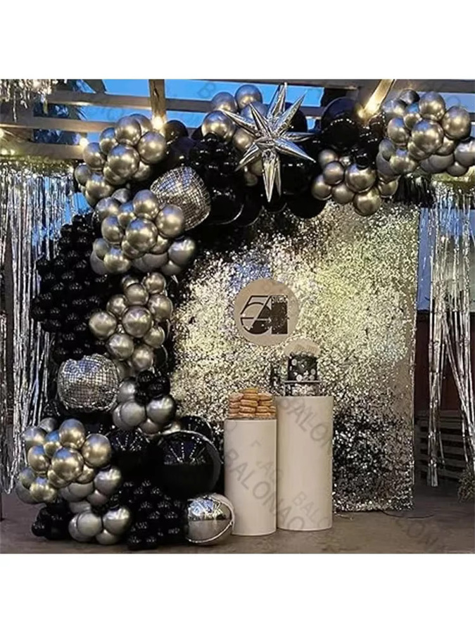 BALONAQ Disco-Ballon-Girlandenbogen-Set mit 100 Stück Latex-Luftballons in Mehrfarbig für Party, Hochzeit und Geburtstag - Bild 3