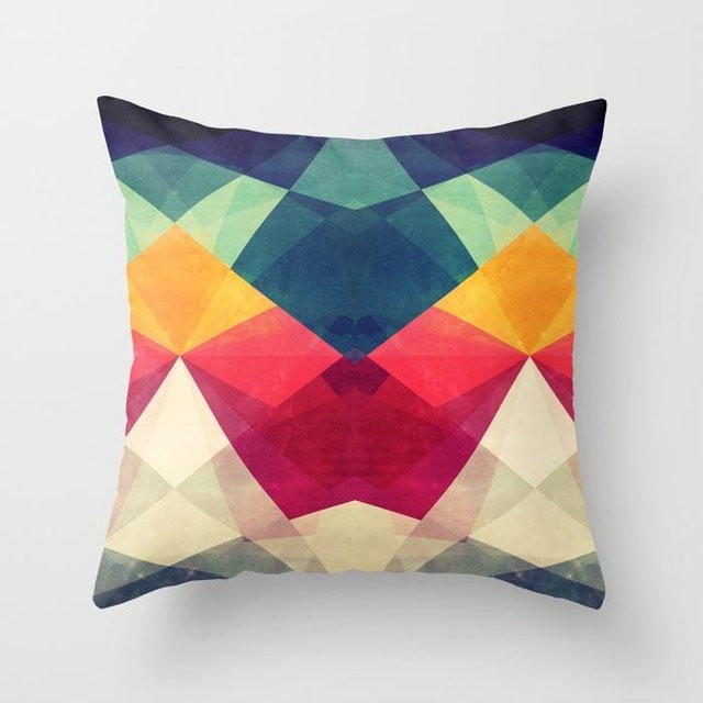 JMG Clothing Kissenbezug mit buntem geometrischem Abstraktions-Druck aus Kurzplüsch, B/B/H: 45 x 45 x 0 cm - Bild 1