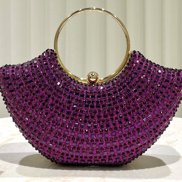 Andralyn Clutch mit Kette, Lila, Diamantring-Design, Damen - Bild 1