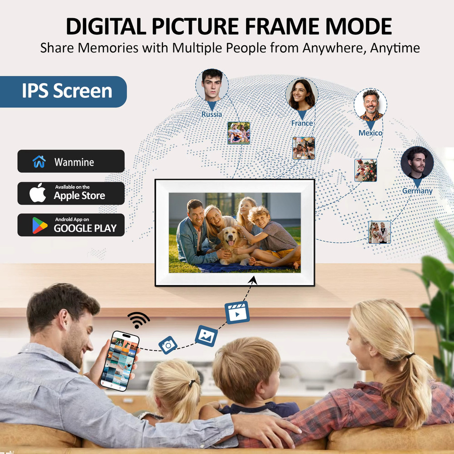 bgift Smart Digitaler Kalender mit 10,1 Zoll Touchscreen, WLAN Familienterminplaner und Digitaler Bilderrahmen in Weiß - Bild 3