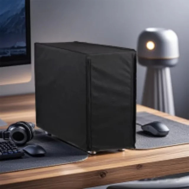 Universelle PC-Turmabdeckung in Schwarz als Staub- und Feuchtigkeitsschutzhülle - Bild 1