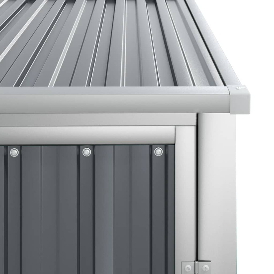 vidaXL Metallschrank Grau aus verzinktem Stahl mit Schrägdach B/T/H: 88 x 89 x 161 cm - Bild 6