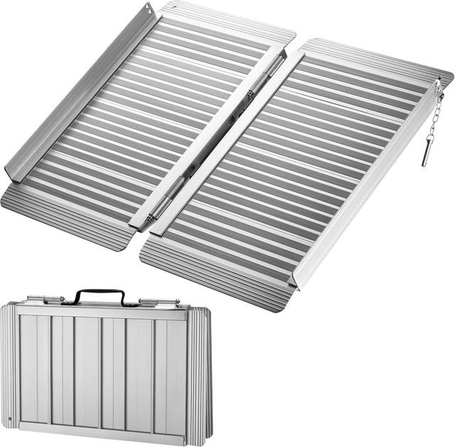 Wiltec Rollstuhlrampe faltbar aus Aluminium in Silber, Länge: 150 cm, Tragkraft: 270 kg - Bild 1