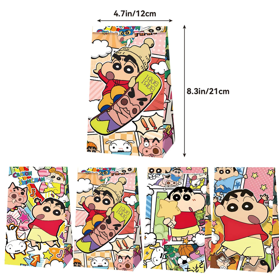 Bandai Crayon Shin-chan Party-Geschenktüten mit Aufklebern in Mehrfarbig für Kindergeburtstage - Bild 2