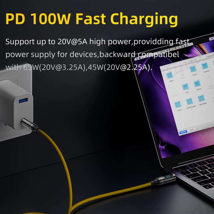 MCGILLON USB-C zu USB-C Flachdatenkabel mit 20 Gbit/s, Thunderbolt 3 kompatibel, PD 100W, Farbe: Grün - Bild 3