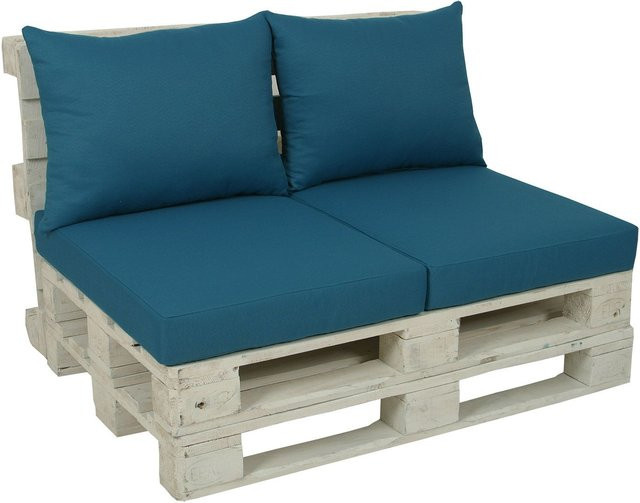 GO-DE TEXTIL Loungemöbel Paletten-Kissen 2-teilig wasserabweisend Petrol - Bild 1