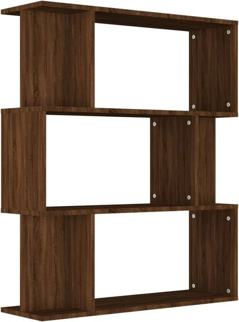 vidaXL Bücherregal und Raumteiler aus Holzwerkstoff in Braun Eiche, B/T/H: 80 x 24 x 96 cm - Bild 1