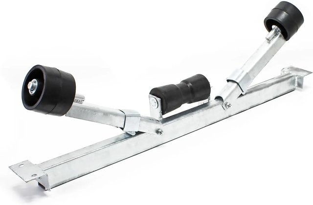 Wiltec Pendelrolle als Sliphilfe und Kielrolle aus verzinktem Stahl, Farbe: Silber - Bild 1