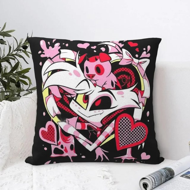 Hazbin Hotel Anti Corruption Foundation Anime Kissenbezug, Schwarz, 45 x 45 cm - Bild 1