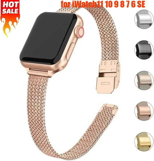 CAOWTAN Uhrenarmband Edelstahl, Milanaise, Silber, Unisex - Bild 1