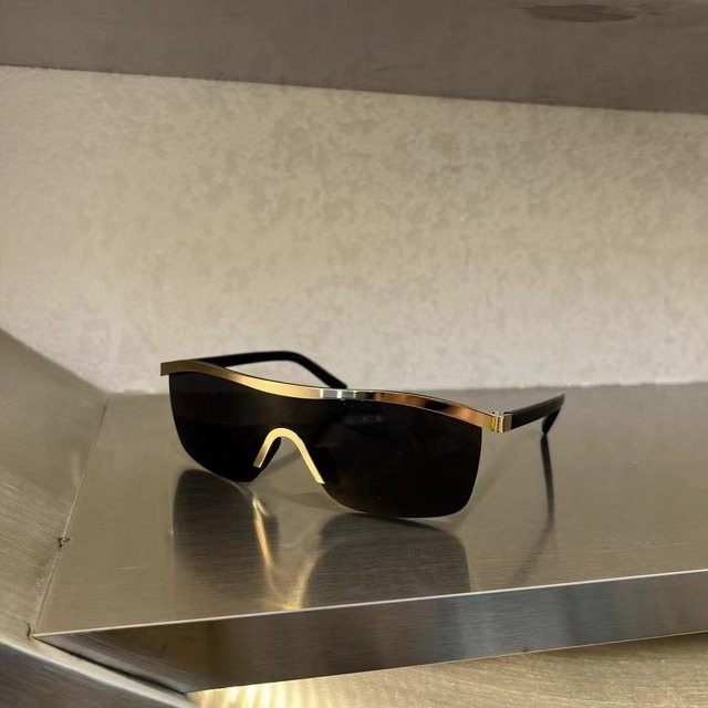 Sonnenbrille Punk Stil, Metall, Vollrand, Square, Schwarz, Damen - Bild 1