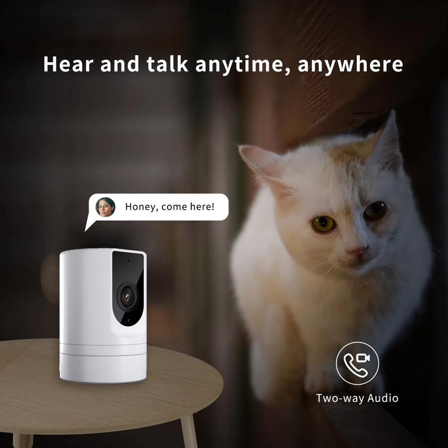 Ease Life 2er-Set Sicherheitskamera für den Innenbereich mit 1080P Auflösung, faltbare Baby- und Haustierkamera mit App-Steuerung, Weiß - Bild 2