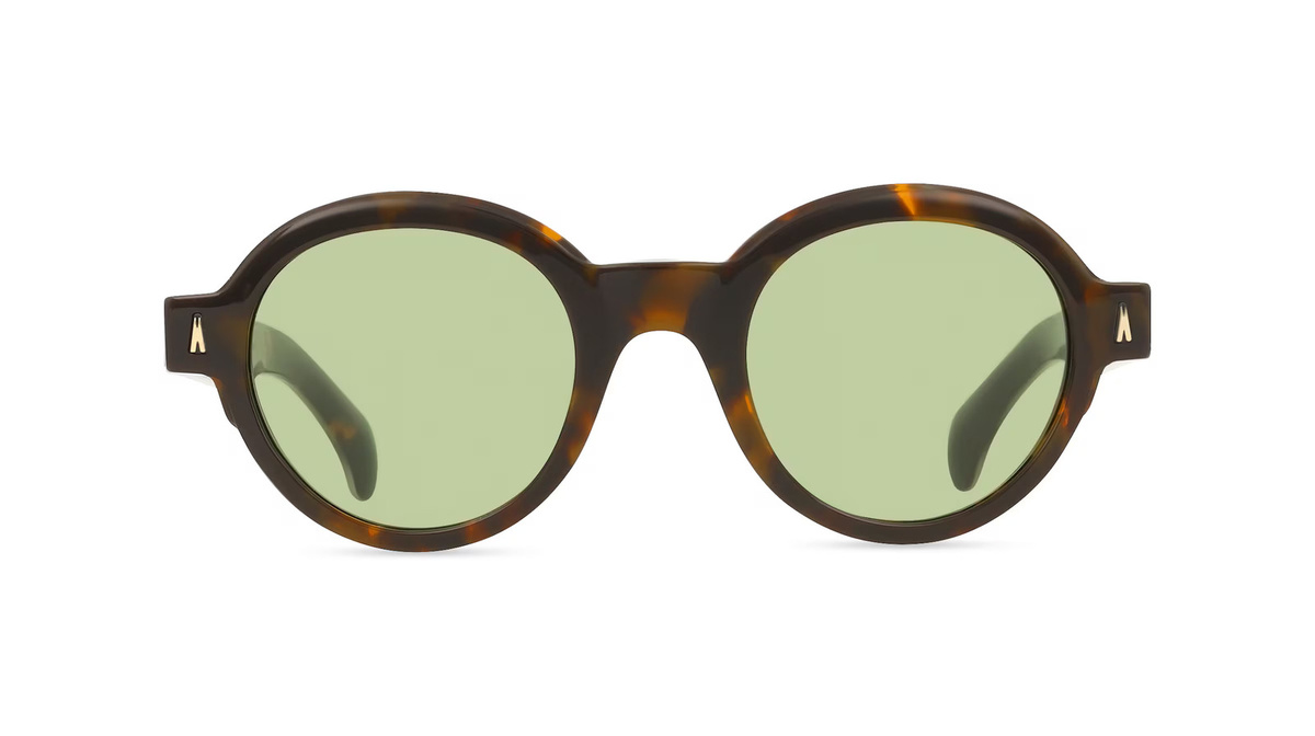 Moncler ME6003 Sonnenbrille, Vollrand, Rund, Acetat, Unisex, braun, grün - Bild 1