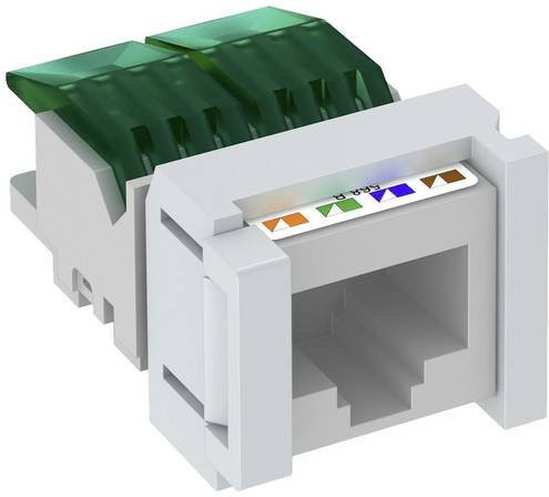 OBO Bettermann ASM-C5 S RJ45-Einbaumodul CAT 5e Ethernet/LAN in Weiß - Bild 1