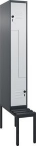 C+P Z-Spind Classic PLUS Sitzbank mit 2 Fächern und Sicherheits-Drehriegel, Kunststoff-Sitzfläche, B/T/H: 212 x 30 x 81,5 cm - Bild 1