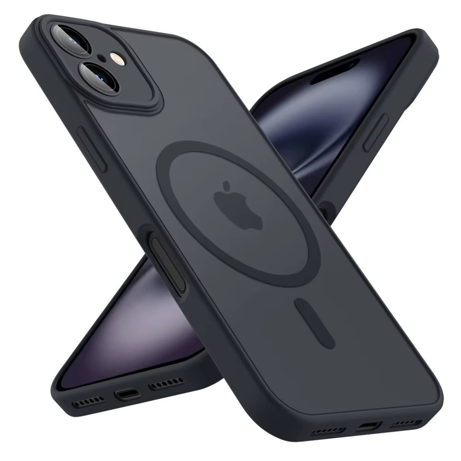 Ricestate MagSafe-kompatible kabellose Ladehülle für iPhone 11 bis 17 Pro Max, magnetisch, matt und transluzent, stoßfest, Farbe: Schwarz oder Transparent - Bild 2