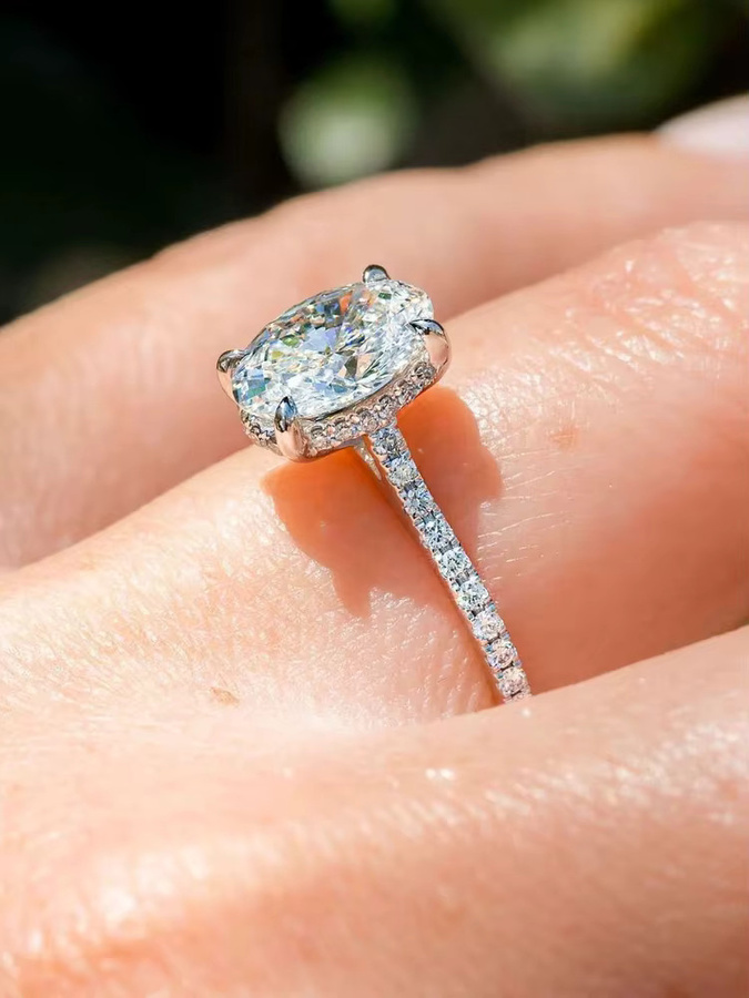 Moissanit-Diamantring, 925 Silber, Damen - Bild 3