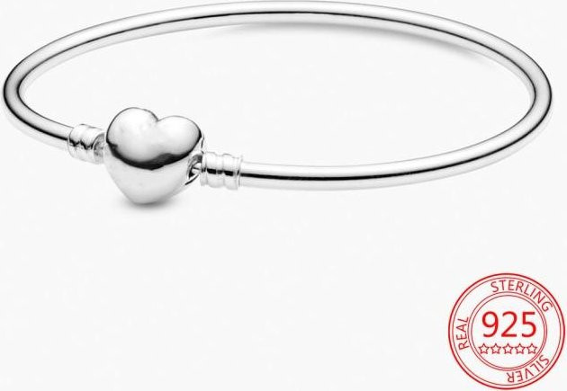 Allbestart Armband 925 Silber, Herz Verschluss, Damen, 19cm - Bild 1