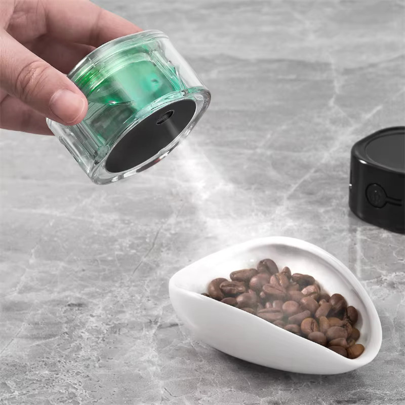 JUSTINLAU Elektrischer Kaffeebohnenzerstäuber, antistatisches automatisches Sprühgerät mit Magnetfuß und Akku, erhältlich in Schwarz oder Weiß - Bild 2