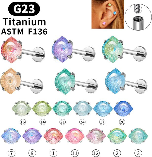 UHERA Ohrstecker Titan, Zirkonia, Unisex - Bild 1