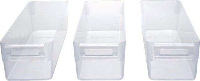 SILVERCREST Kühlschrank Organizer ohne Deckel aus PP, 3er Set, transparent - Bild 1