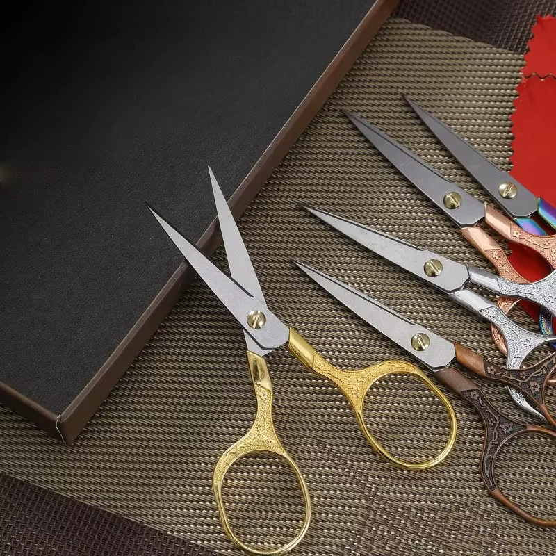 Retro Zakka Vintage Schere aus Edelstahl in Gold für Nähen, DIY und Stickerei - Bild 3