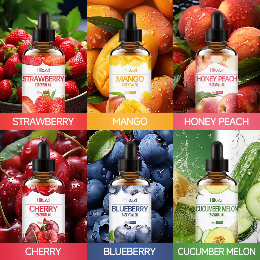 Hllozzi Ätherisches Öl Honey Peach aus der Fruit-Serie für Diffusor, Kerzen und Aromatherapie, 48 ml - Bild 2