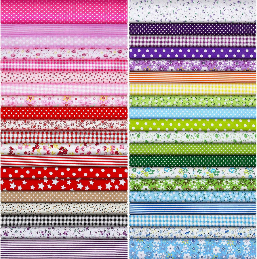 WENYUYA 42 Stück Gesteppte Baumwollquadrate mit Blumenmuster in Mehrfarbig, B/B/B: 25 x 25 x 25 cm - Bild 2