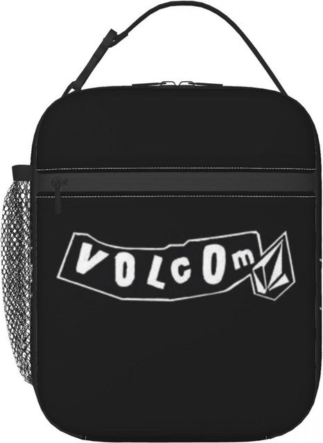 Volcom Logo Isolierte Lunchtasche für Kinder, Thermische Kühltasche und auslaufsichere Lebensmittelbox in Schwarz - Bild 1