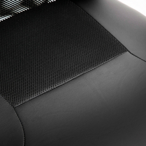 HOMCOM Chefsessel in Schwarz mit Kopfstütze, Armlehnen und Netzstoff, höhenverstellbar und drehbar, B/H: 70 x 124 cm - Bild 7