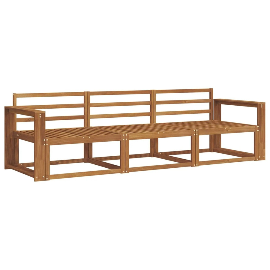 vidaXL Outdoor-Sofagarnitur 3-teilig aus Massivholz Akazie in Braun mit Lamellen-Design - Bild 2