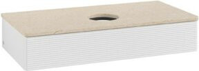 V&B Waschtischunterschrank Antao mit Frontstruktur in Weiß, B/T/H: 100 x 50 x 19 cm - Bild 1
